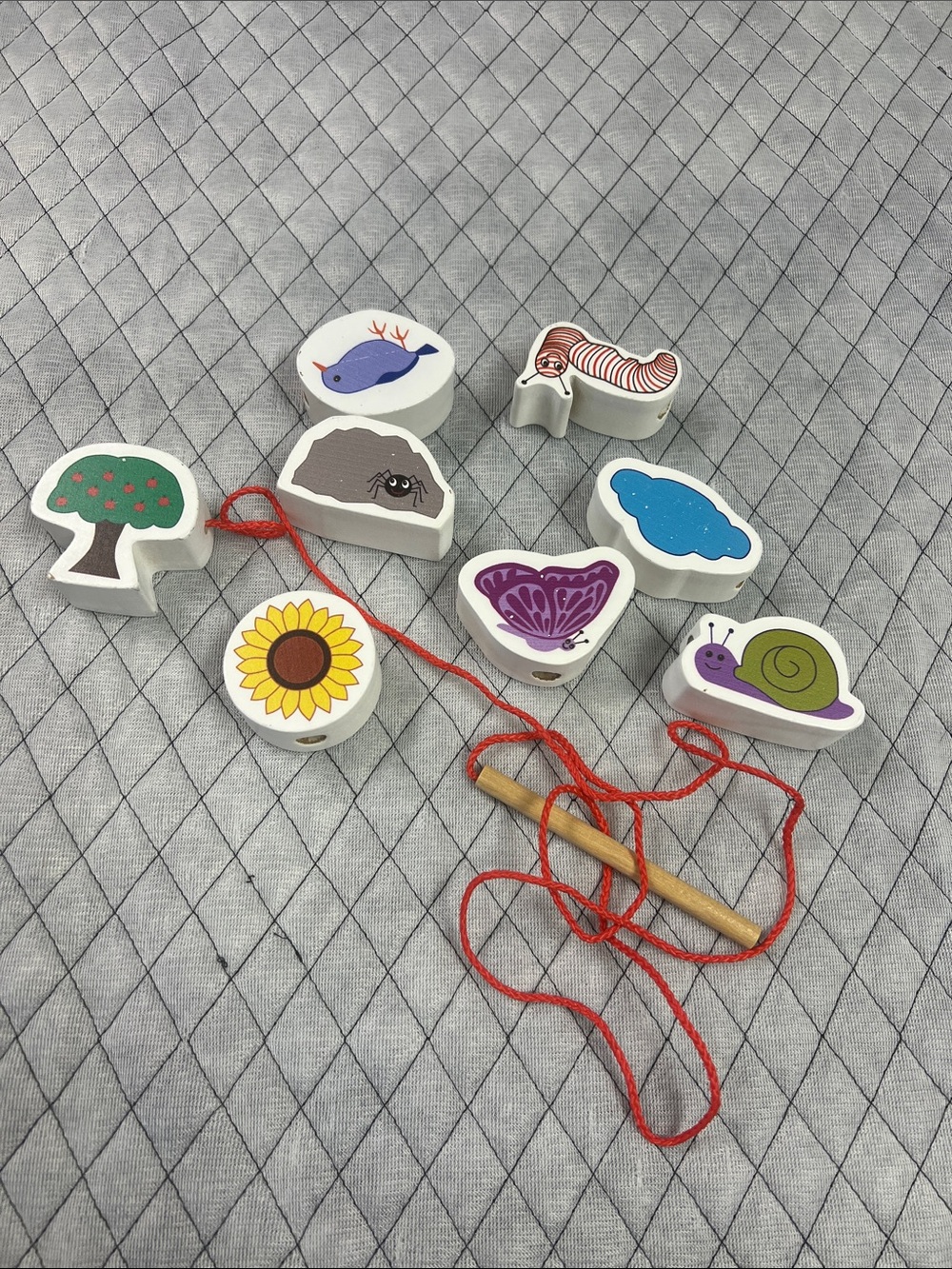 Wooden Lacing Beads Set for Kids - Multicolor Nature Shapes
